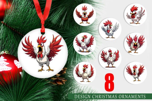 Angry Rooster Christmas Ornaments: Bold Holiday Decor