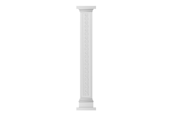 Antique White Column with Ornament: Classic Design for Modern Projects