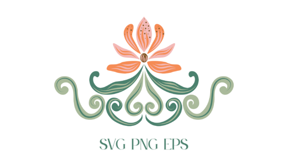 Art Nouveau Floral Vector Ornament