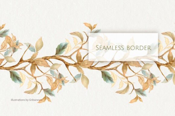 Autumn Leaves Seamless Border PNG