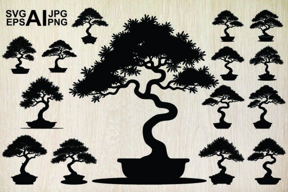 Bonsai Tree Silhouette: Elevating Design with Organic Elegance