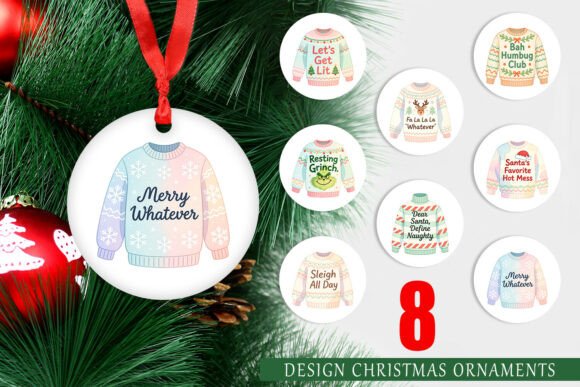 Bringing Festive Cheer to Life with Ornament Quotes Watercolor Ugly Sweater Designs