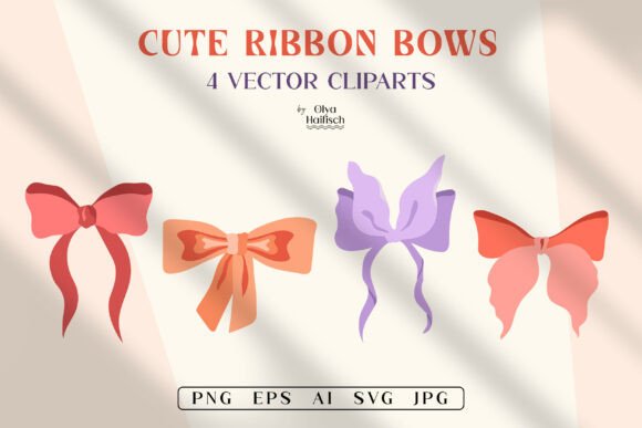 Cute Retro Ribbon Bows Vector Clipart: A Guide to Quality and Usage