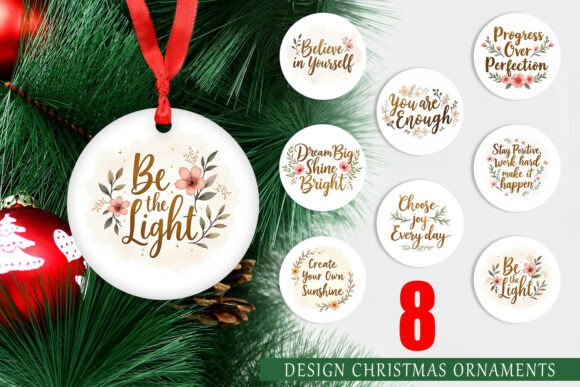 Elegant Gold Motivational Ornaments