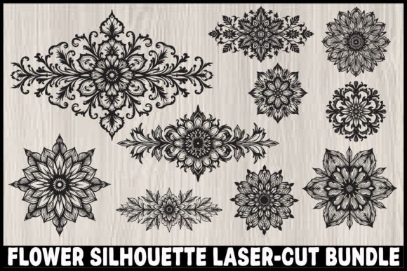 Elegant Lotus Flower Silhouette Bundle: Elevating Modern Craft and Design