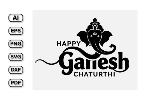 Enhance Your Festival Designs with Happy Ganesh Chaturthi Typography Vector Art