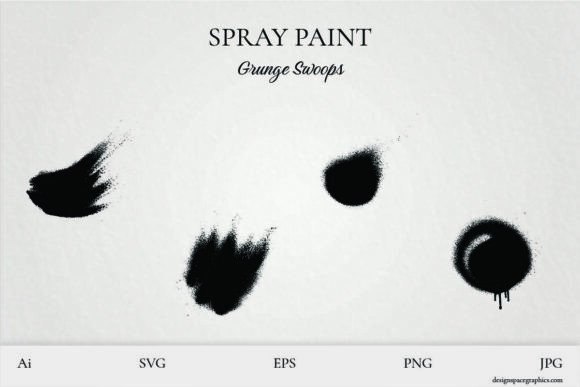 Grunge Spray Paint Swoop Vector Elements