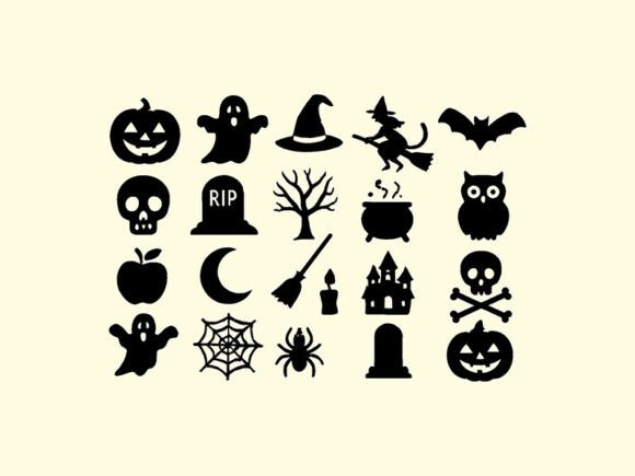 Halloween Silhouettes Black Icon: A Modern Design Essential for Spooky Season