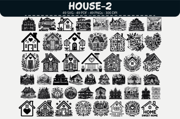 House Vector Clipart: 49 Designs for Creators
