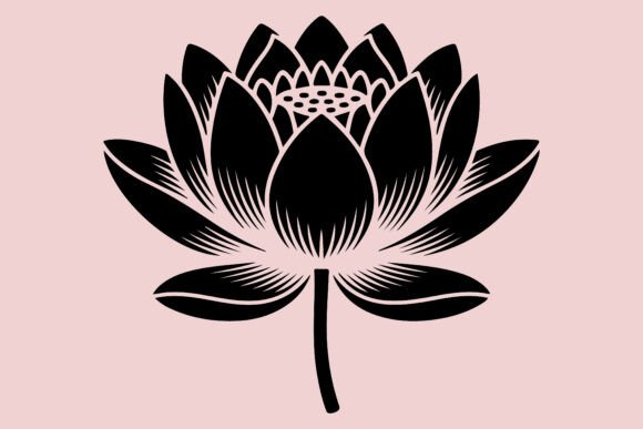 Lotus Flower Silhouette: Elegant Vector Art