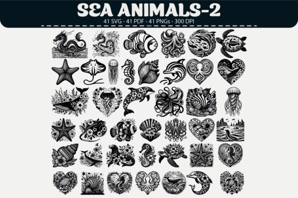 Ocean Wildlife Clipart: 41 Unique Designs