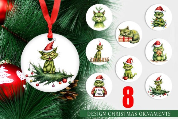 Ornament Grinchy Catsmas: Elevating Holiday Decor with High-Resolution Printable Designs