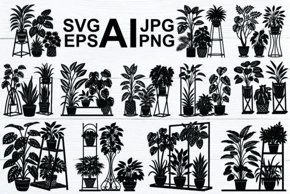 Potted Plants Silhouette Bundles for Designers