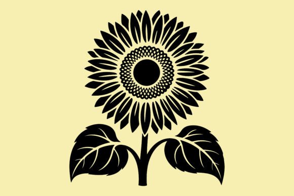 Rustic Sunflower Cut File: Elevating Modern Design with Bold Vector Elements