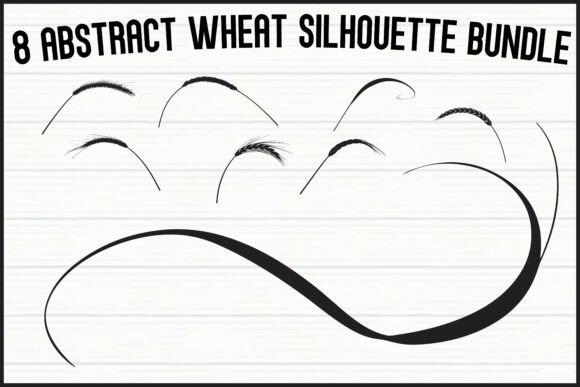 Rustic Wheat Silhouette Designs for Crafts