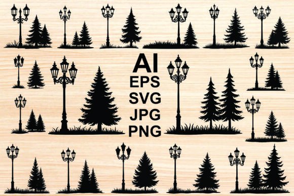Silhouette Street Lamps and Trees Vector: A Guide to Quality and Application