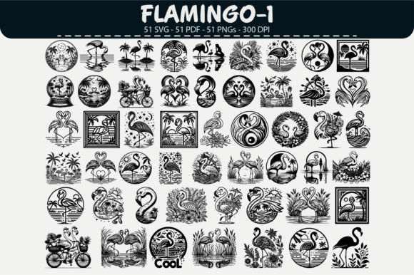 Strategic Design Assets: Leveraging the Flamingo Vector Bundle – 51 Designs for Brand Consistency