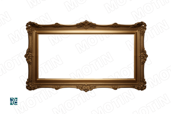 Strategic Visual Positioning with Dark Golden Frame Png Ready for Artwor