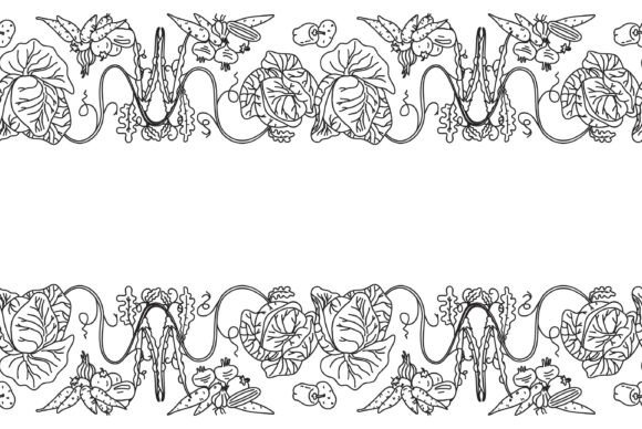 The Versatile Charm of Line Art Botanical Vegetable Borders in Modern Design