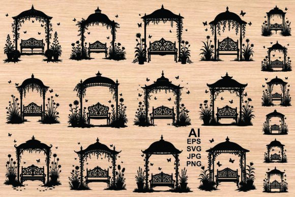 Transforming Outdoor Spaces with Black Silhouette Garden Gazebos and Ornate Design Bundles