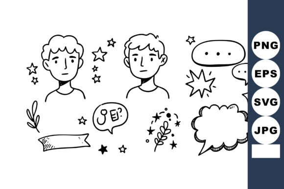 Understanding the Versatility of Hand Drawn Male Faces with Speech Bubble Illustrations