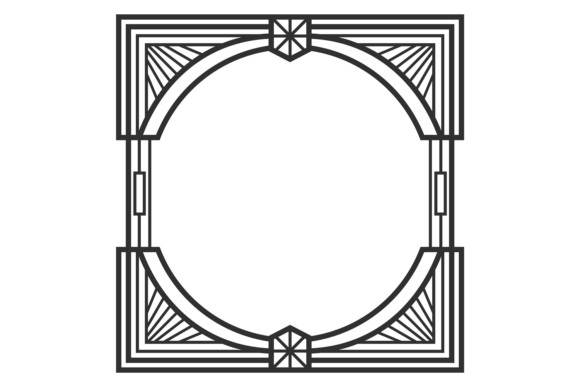 Vintage Frame in Art Deco Style: Decorative Emblem Evaluation